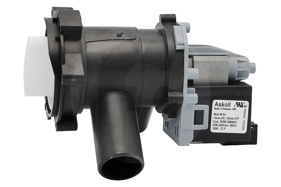 Afvoerpomp (waterpomp, water afvoerpomp) compleet voor o.a. Bosch, Siemens wasmachine 144486, 00144486