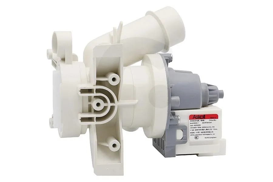 Afvoerpomp (waterpomp, water afvoerpomp) compleet voor o.a. Candy wasmachine 43014233