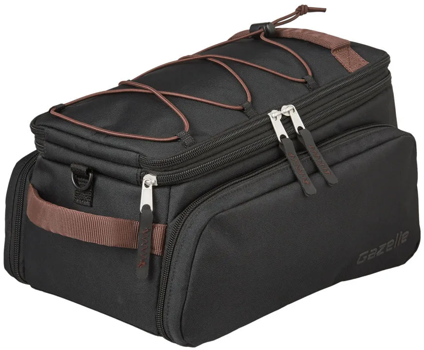 BAGAGEDRAGERTAS GAZELLE TRUNKBAG 31 LITER  ZWART / DONKERBRUIN