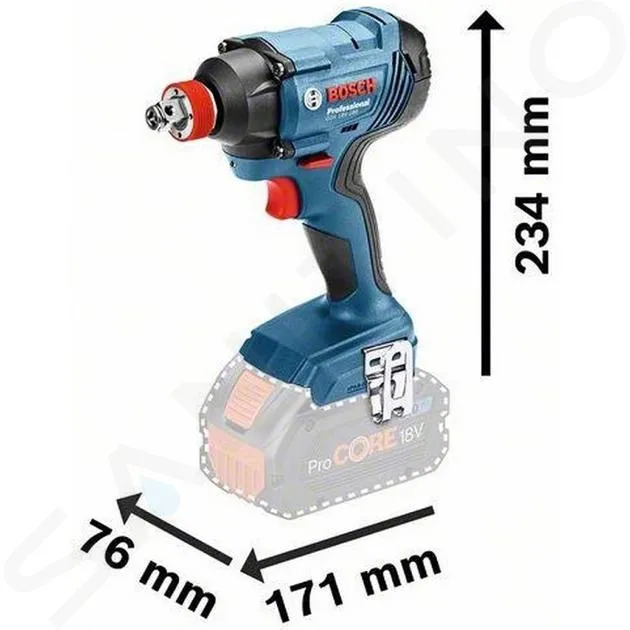 BOSCH GEREEDSCHAP  18 V ACCUSLAGMOERSLEUTEL, 2X ACCU 2,0 AH, LADER 06019G5223