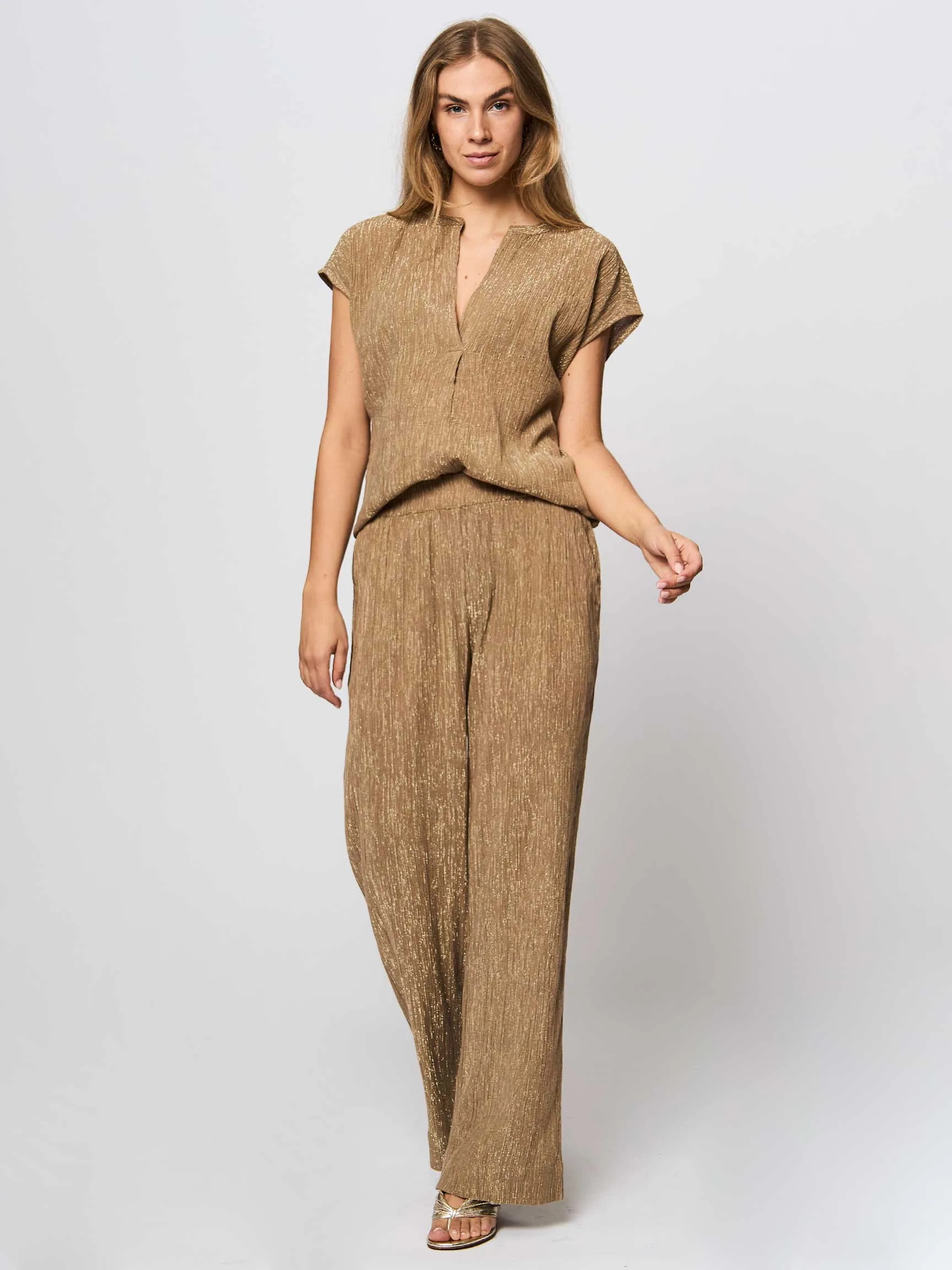 BYBAR AMIE, KATOEN/VISCOSEMIX TOP MET LUREX