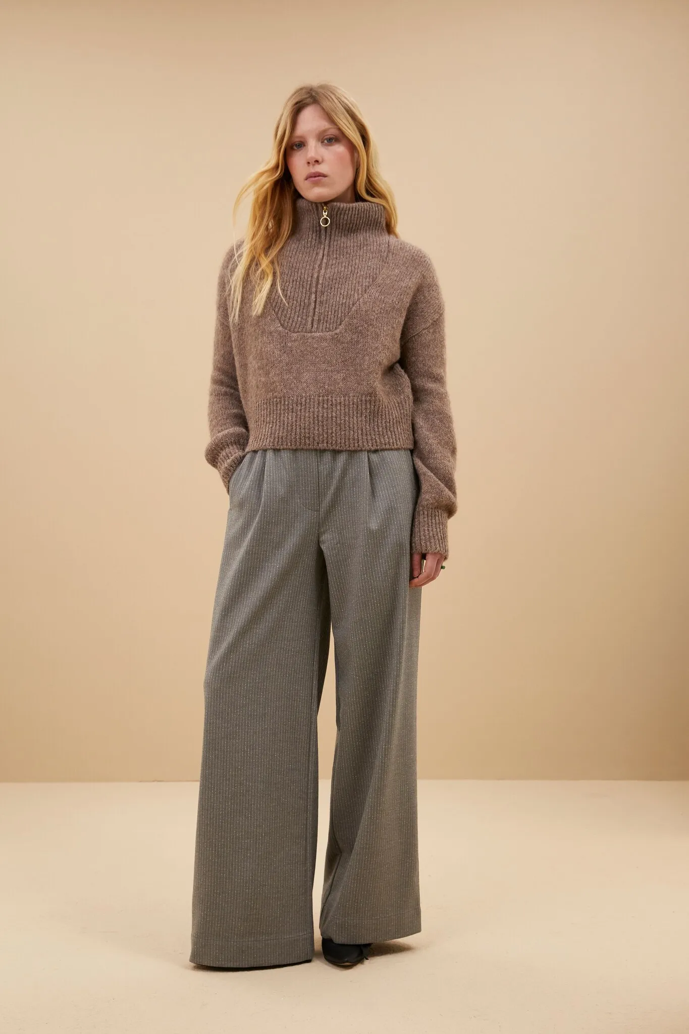 By Bar benji stripe pant grey melange