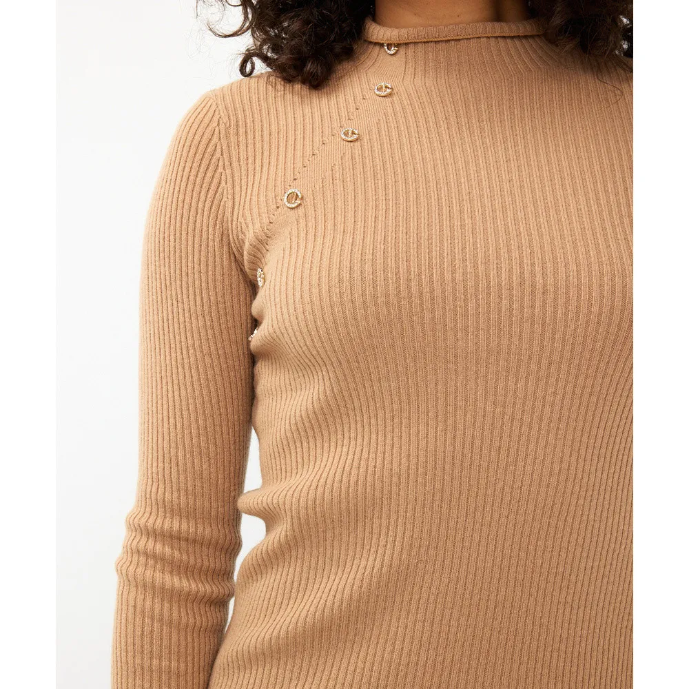   ESQUALO SWEATER COL ASYM BUTTONS BRUIN 2