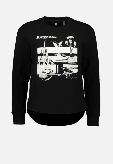 GSTAR RAW  D18558 A612 GRAPHIC SWEATER D18558 A612