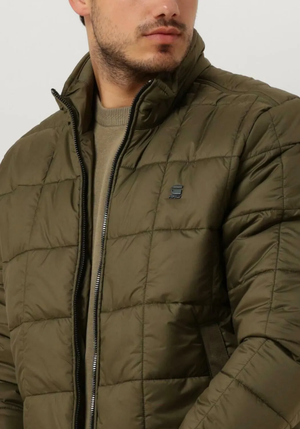 GROENE GSTAR RAW GEWATTEERDE JAS MEEFIC QUILTED JKT