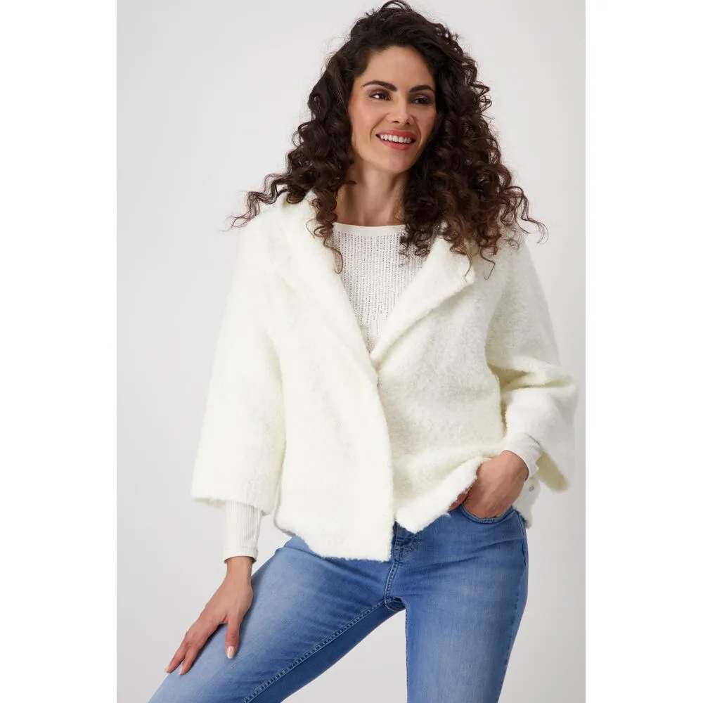 Kort bouclé jasje van Monari met capuchon
