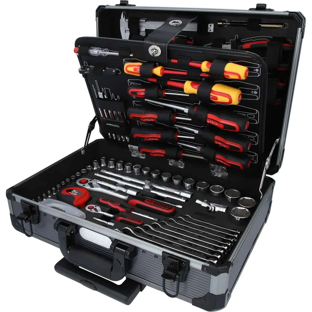 KS TOOLS DE PERFECTE 1/4″+1/2″ GEREEDSCHAPSSET, 130DLG IN TROLLEY KOFFER