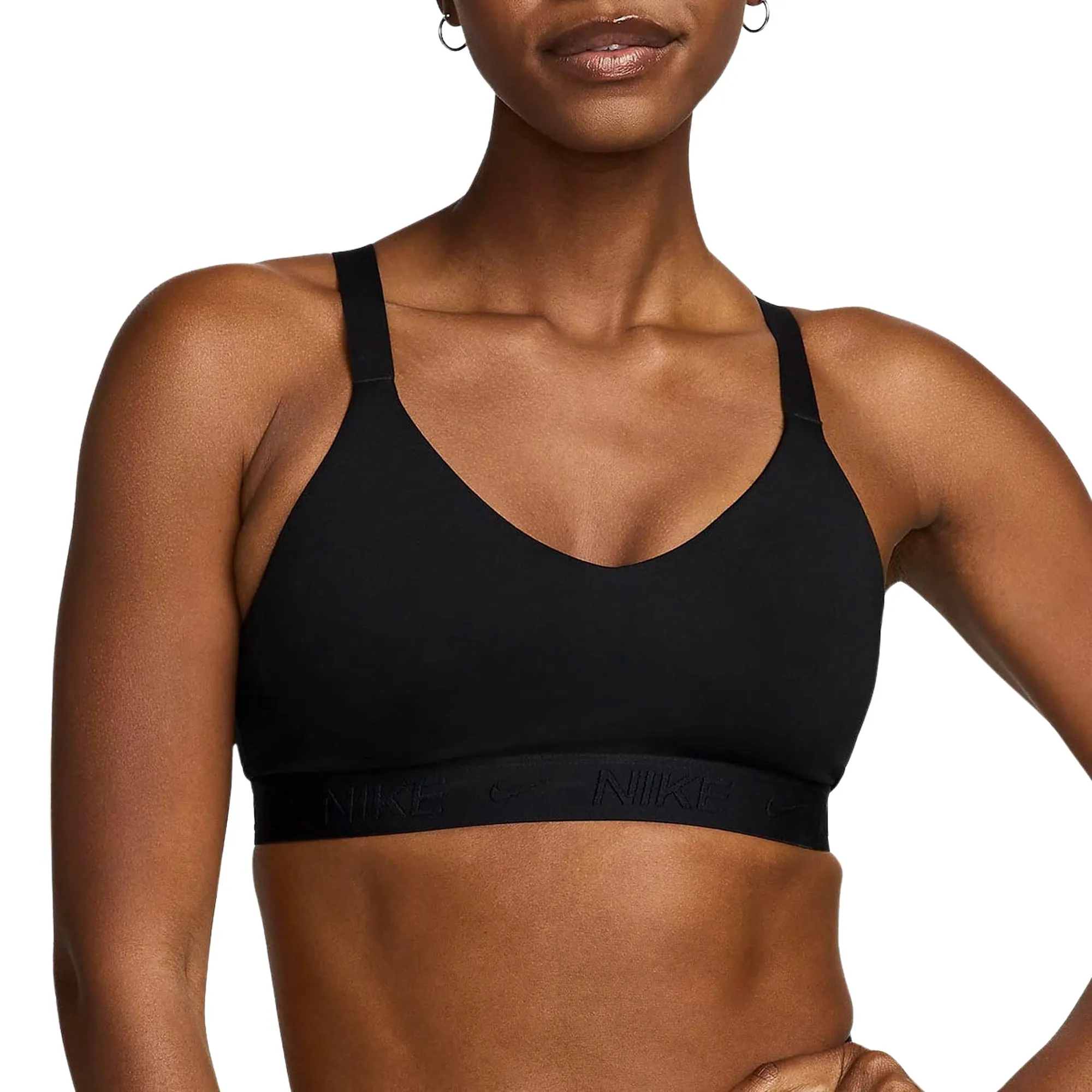 NIKE INDY MEDIUM SUPPORT PADDED VERSTELBARE SPORTBH ZWART