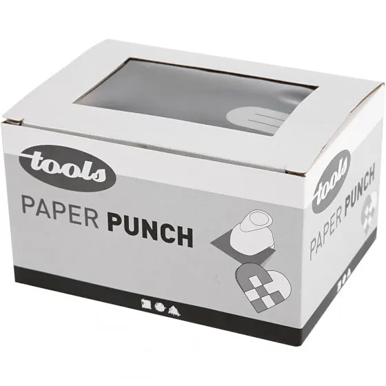 papierpons 46 x 67 mm gevlochten hart grijs/zwart