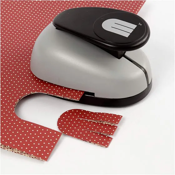 papierpons 46 x 67 mm gevlochten hart grijs/zwart