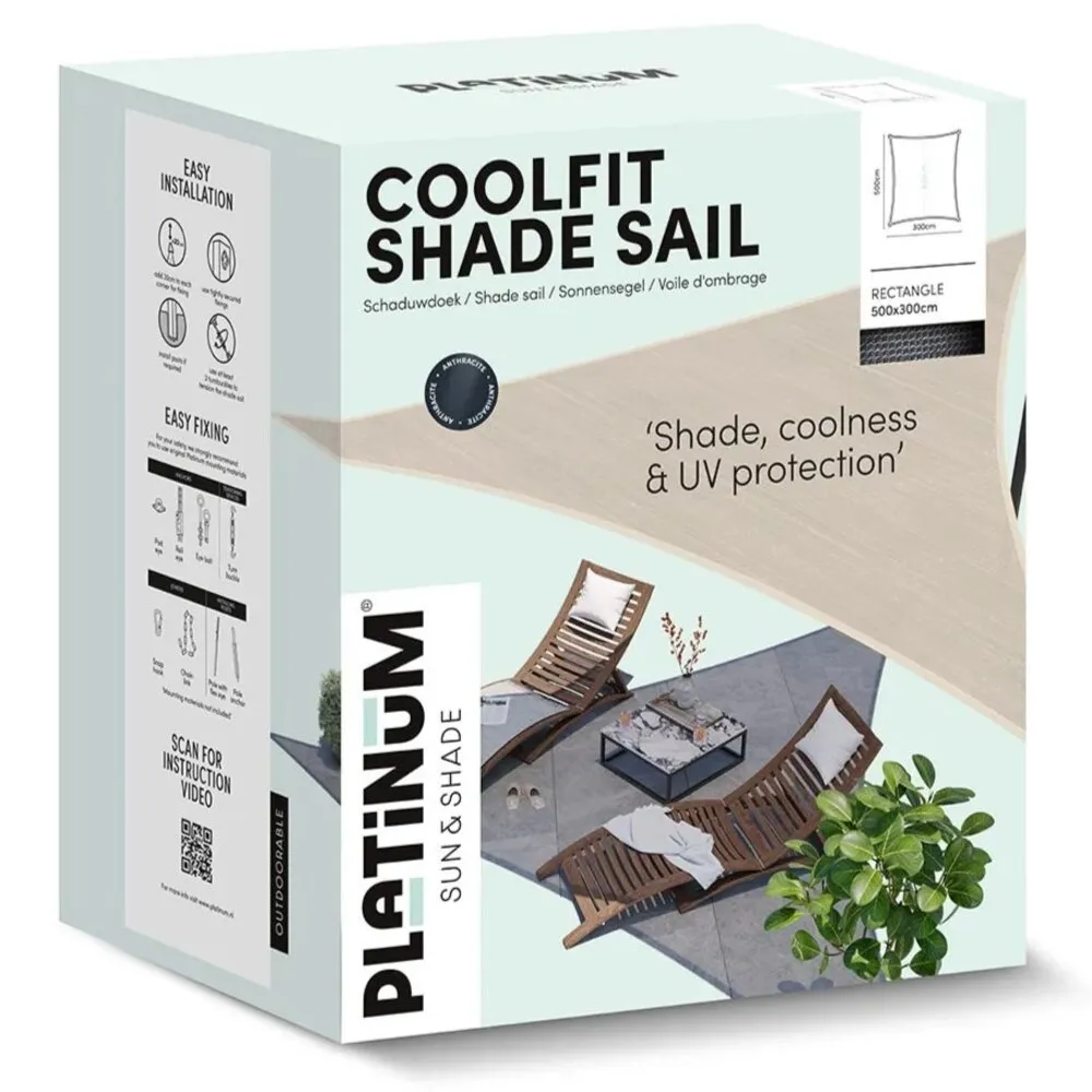 Platinum Platinum Sun & Shade Coolfit schaduwdoek rechthoek 500x300cm Zand