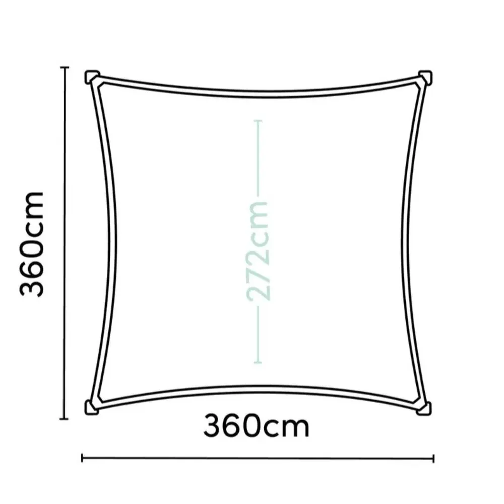 Platinum Platinum Sun & Shade Coolfit schaduwdoek vierkant 360x360cm Olijf