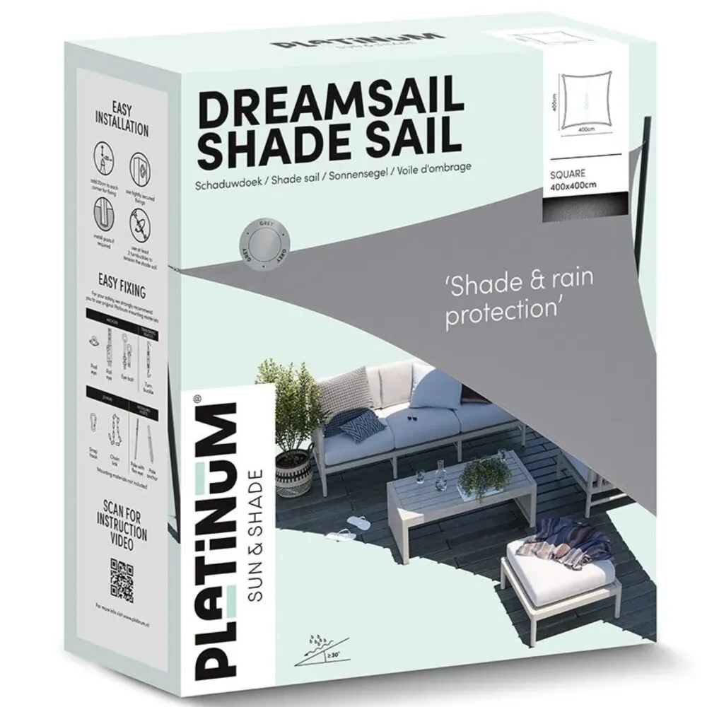 Platinum Platinum Sun & Shade Dreamsail schaduwdoek vierkant 400x400cm Ecru