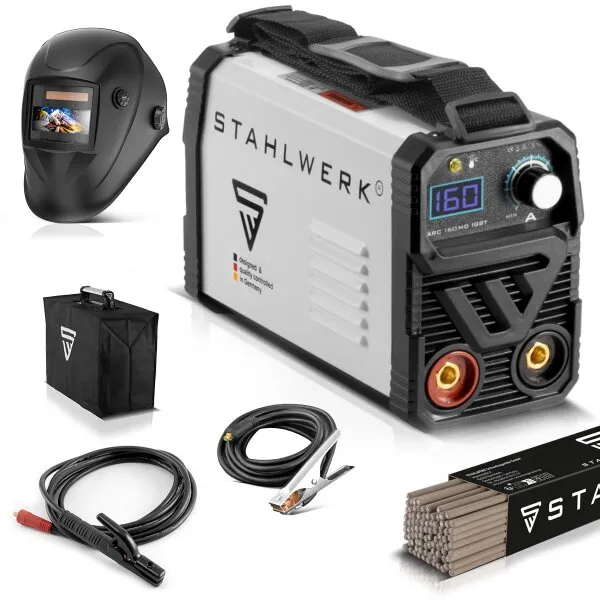 STAHLWERK ARC 160 MD VOLLEDIG UITGERUST LASAPPARAAT  DC MMA | MMA | LIFTTIG OMVORMER MET 160 A, IGBT TECHNOLOGIE EN SINGLE BOA