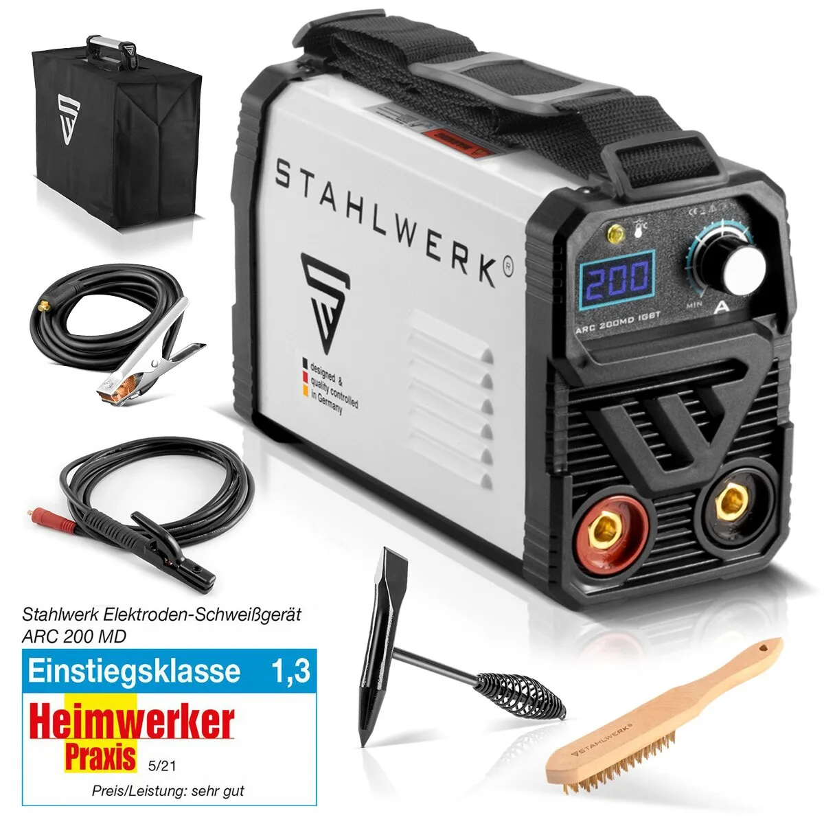 STAHLWERK ARC 200 MD LASAPPARAAT  DC MMA | EHAND| LIFTTIG OMVORMER MET 200 AMPèRE, IGBT TECHNOLOGIE EN SINGLE BOARD
