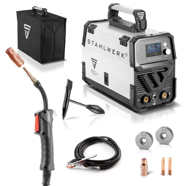 STAHLWERK FLUX 160 ST DIGITAAL LASAPPARAAT MET 160 A, SYNERGISCHE DRAADAANVOER, LIFT TIG EN MMAFUNCTIE VOOR LASSEN ZONDER BESC