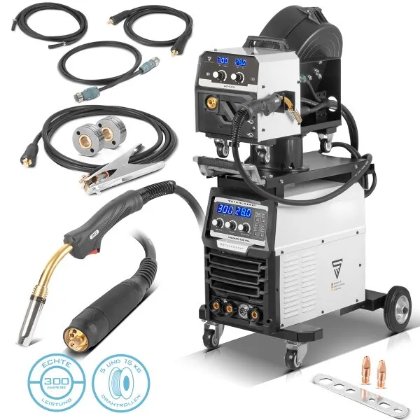 STAHLWERK LASAPPARAAT MIG MAG 300 PRO VOLLEDIG SYNERGISCHE IGBT OMVORMER MET 300 A EN PULSFUNCTIE 3IN1 COMBINATIE LASSYSTEEM M