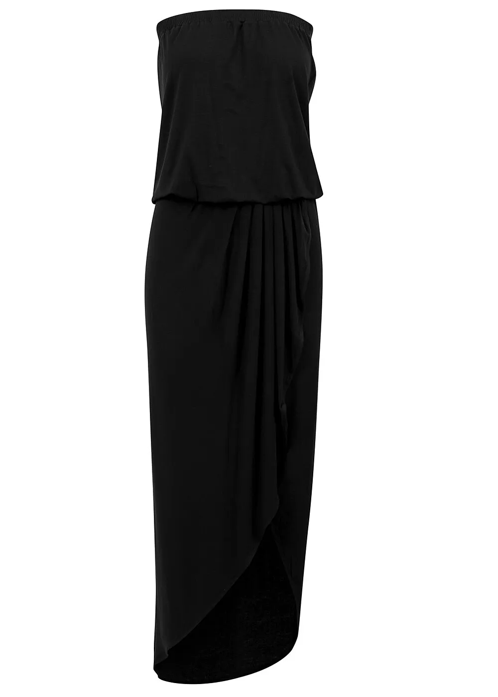 Urban Classics Dames Viscose Bandeau Jurk met Zijsnoering zwart