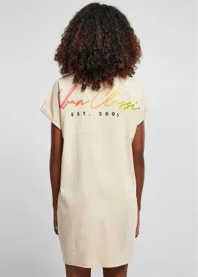 Urban Classics Dames Zomerse T-Shirt Jurk softseagrass beige