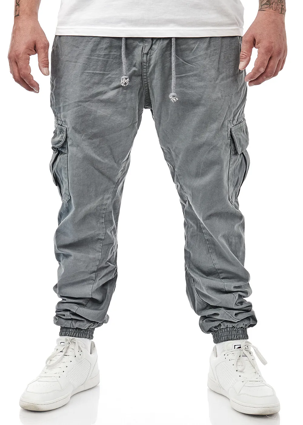 URBAN CLASSICS HEREN CARGO JOGGINGBROEK MET 6POCKETS DONKERGRIJS