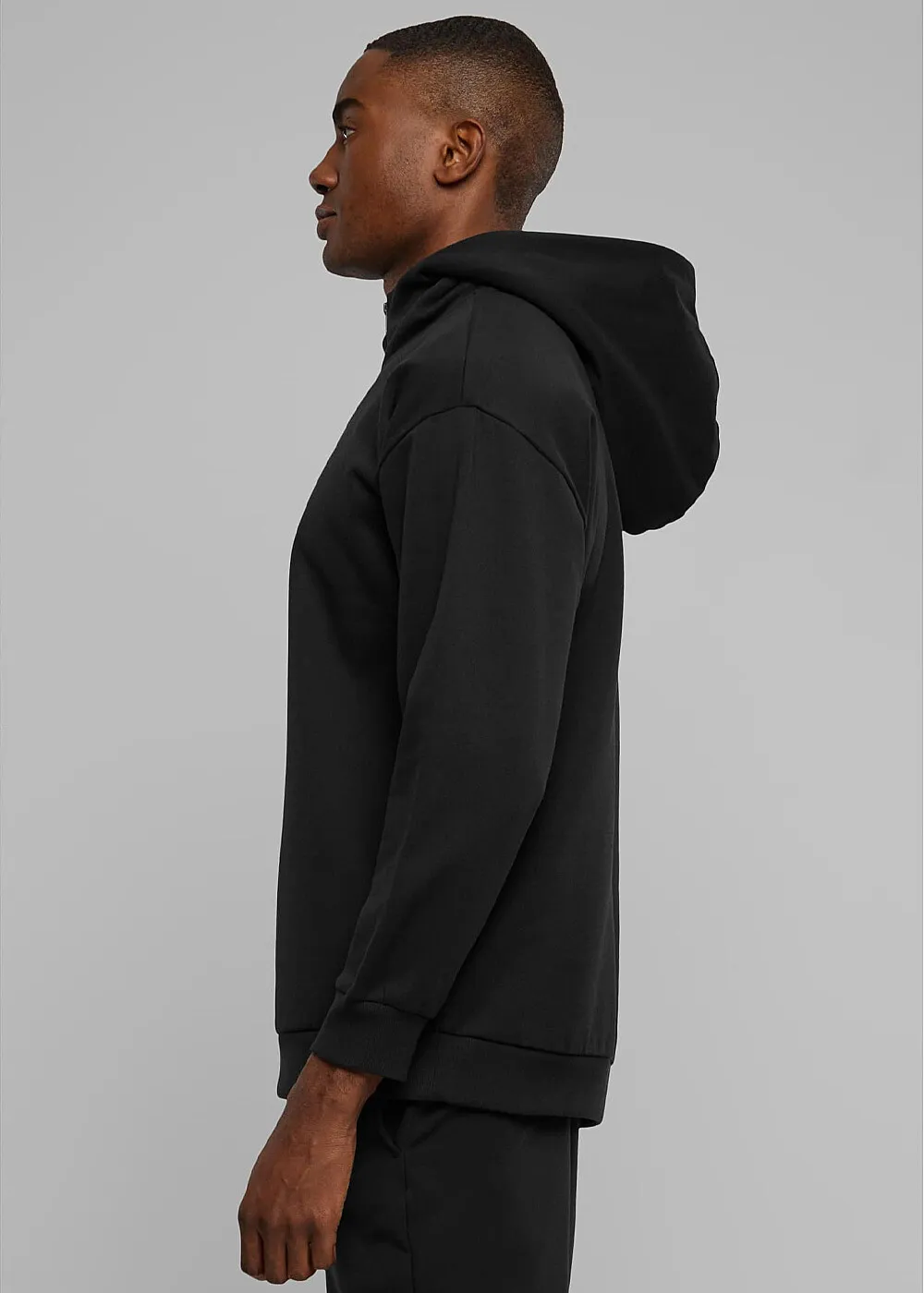 Urban Classics Herren Basic Hoodie mit Zipper schwarz