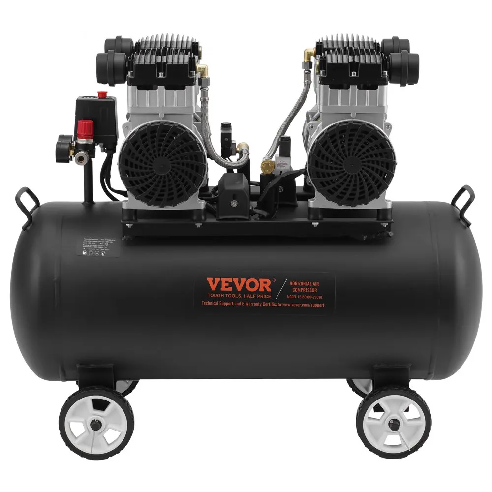 VEVOR compressor 75L luchtcompressor 125PSI perslucht 3kW fluistercompressor