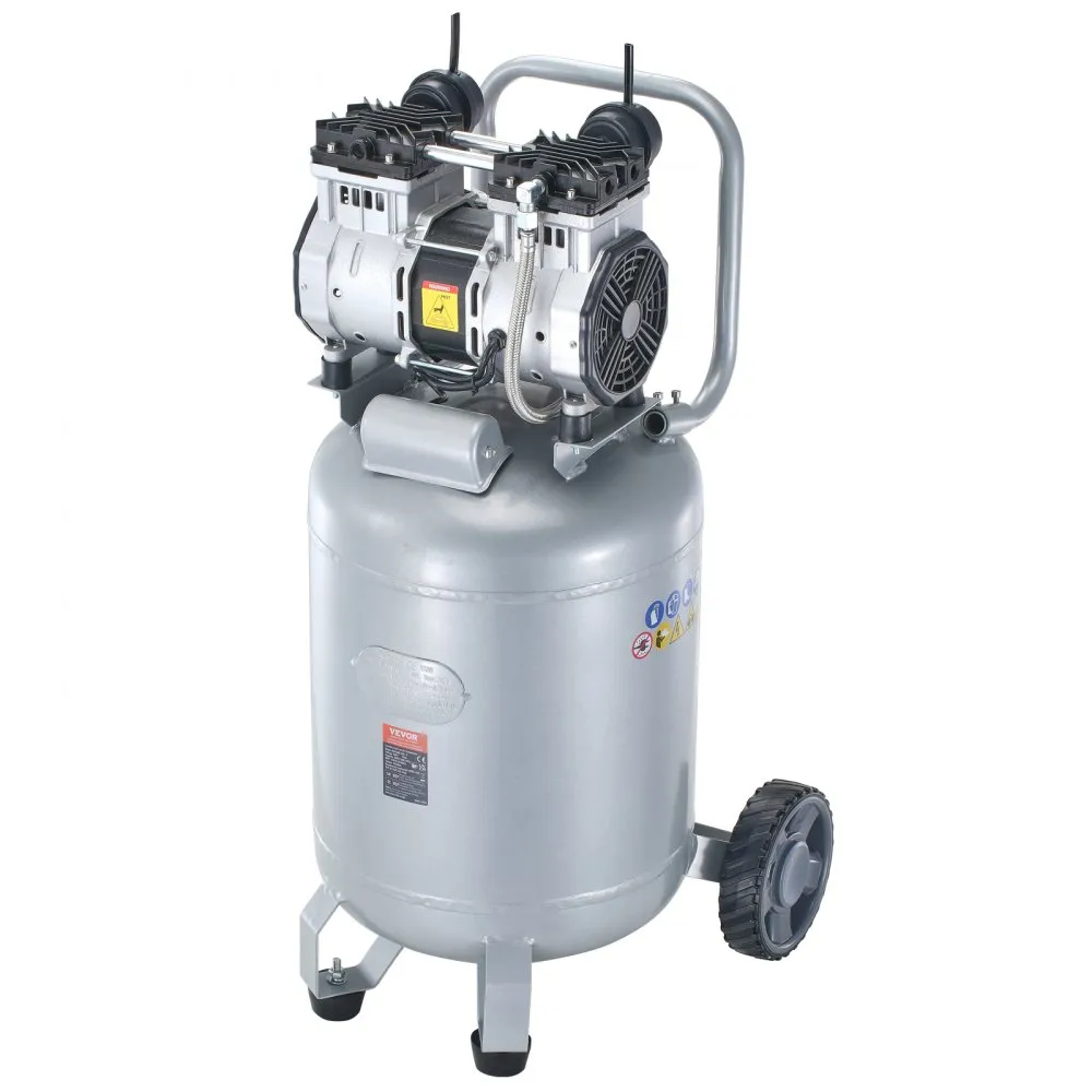 VEVOR luchtcompressor 49L fluistercompressor 2PK luchtpomp olievrije 8bar compressor eenfasig geluidsniveau ≤63dB Ideaal voor he