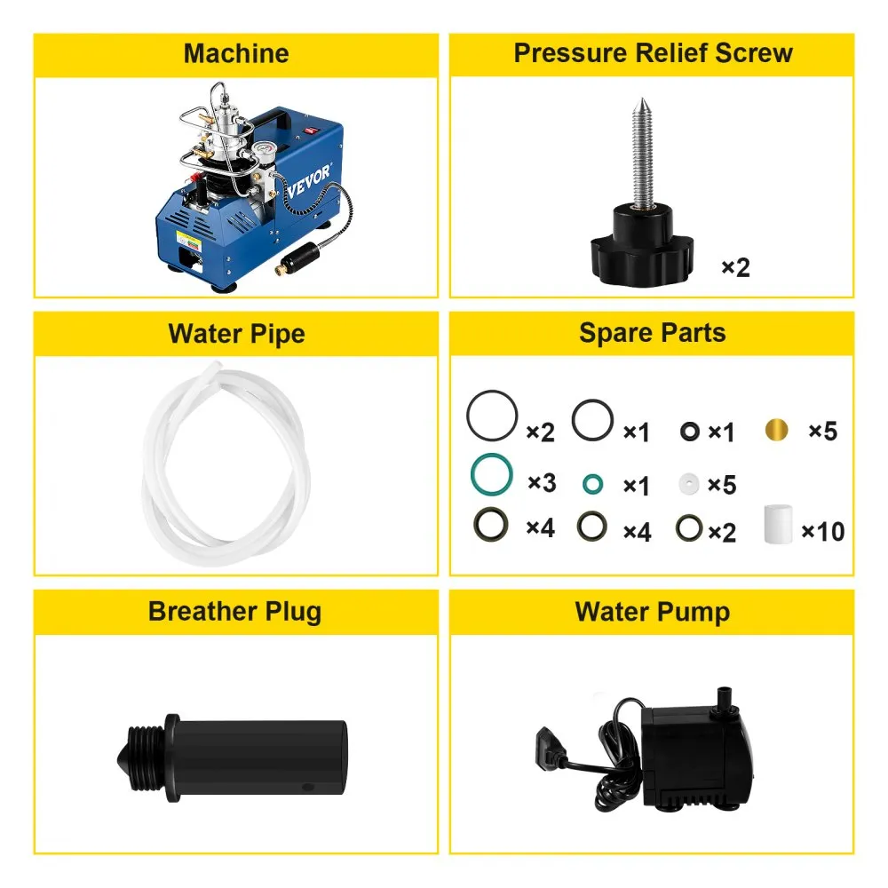 VEVOR Luchtcompressor Elektrische Luchtcompressor 1800W Hogedrukluchtpomp Handmatige Stop 4500 Psi Luchtcompressor met Waterkoel