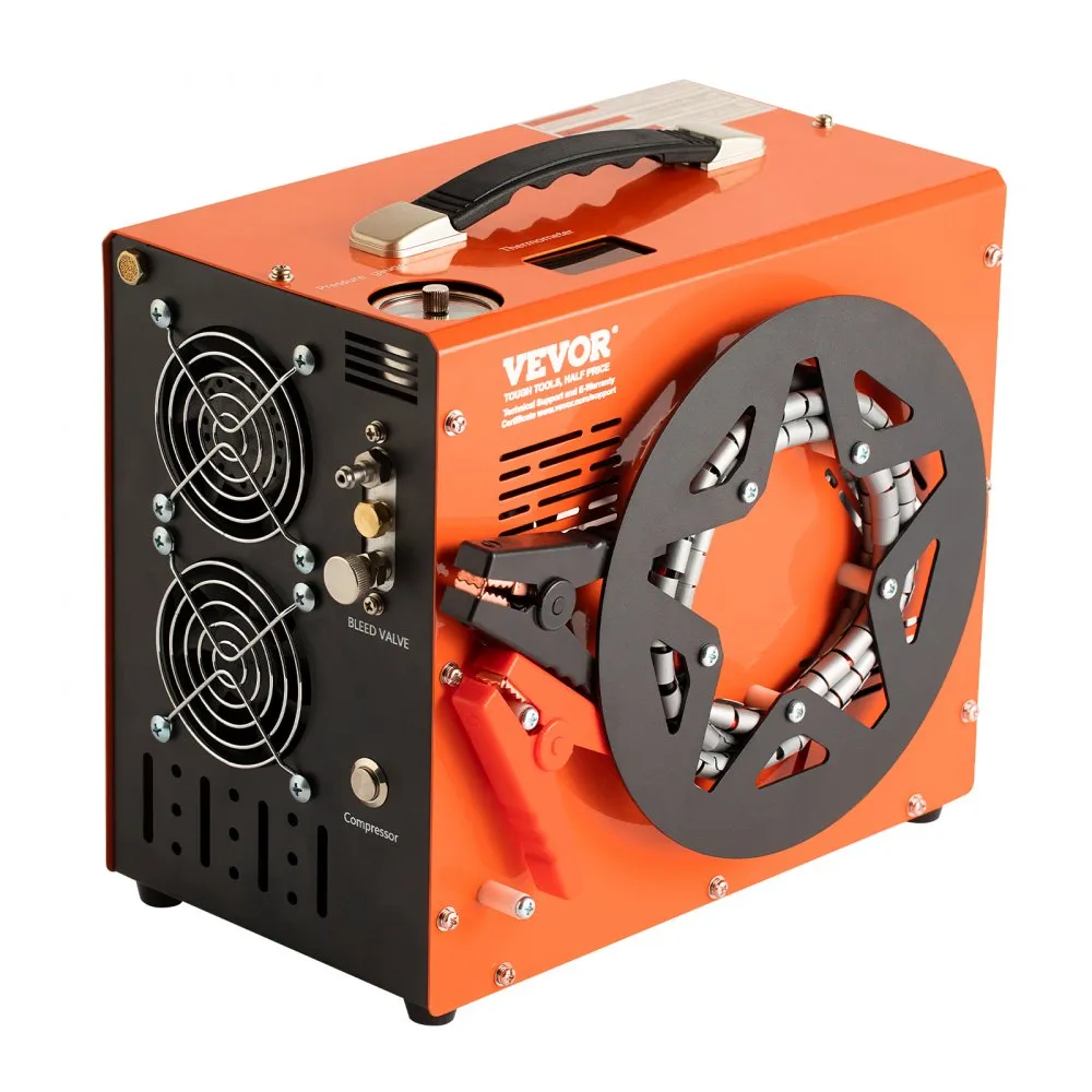 VEVOR PCPCOMPRESSOR 30MPA / 4500PSI LUCHTCOMPRESSOR 1L DRAAGBARE PCPCOMPRESSOR DC12V EN AC120V 25MIN INSCHAKELDUUR LUCHTPOMP 6