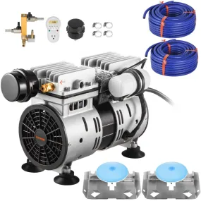 VEVOR vijverbeluchter 550 W 5,2 CFM voor maximaal 3 hectare 15 m vijverbeluchtingsset inclusief compressor en verzwaarde slangen