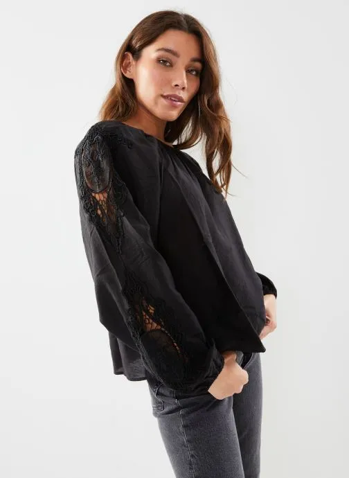      VILA VIBRINNE LS TOP/ROU  ZWART   