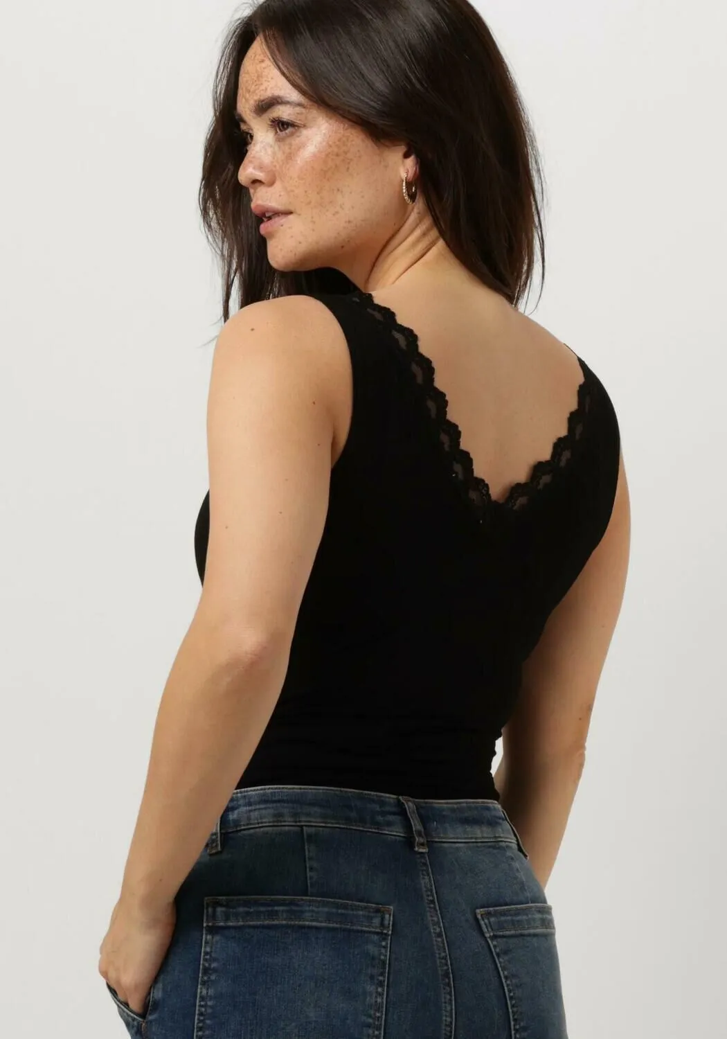 ZWARTE BYBAR TOP LACE SINGLET